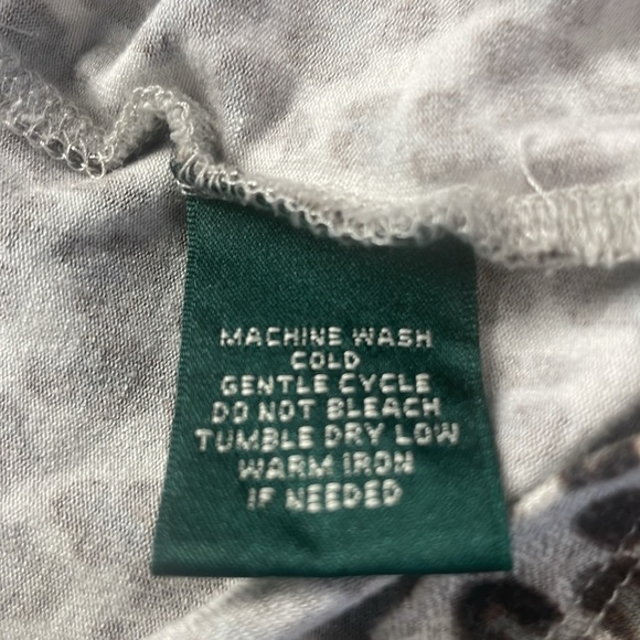 Ralph Lauren animal print top long sleeve scoop neck stretch gray womens size M - Picture 7 of 7